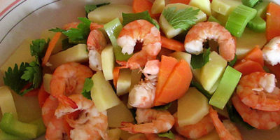 Una bella insalata di gamberi