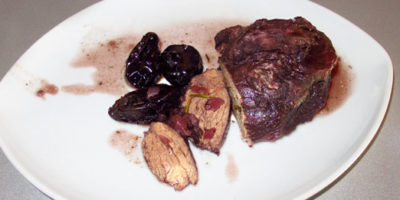 Scamone di agnello cotto