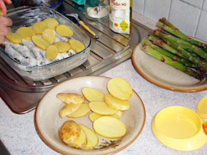 Gratin in fase di preparazione