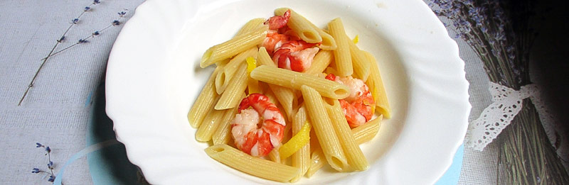 Ottima pasta con gamberi e limone